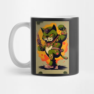 Angry Cat with Gun Mug